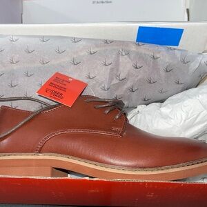 Boys Casual Deer Stags Brown Leather Derby Shoes